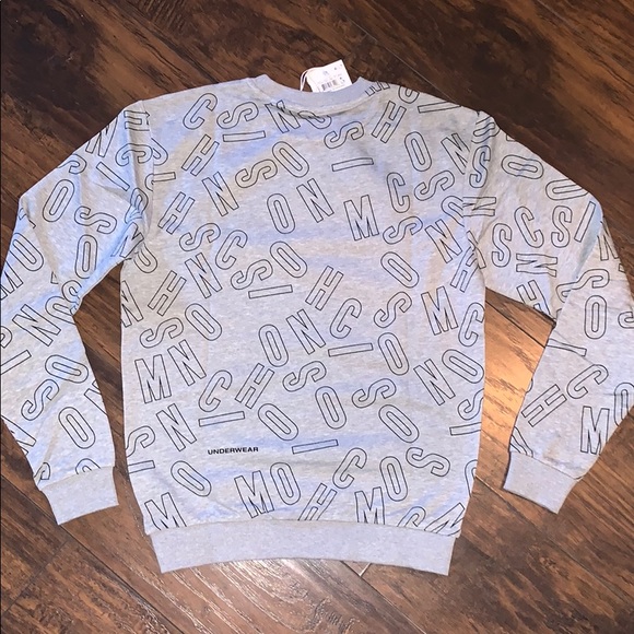 Authentic NWT moschino gray designer crewneck - Picture 2 of 6